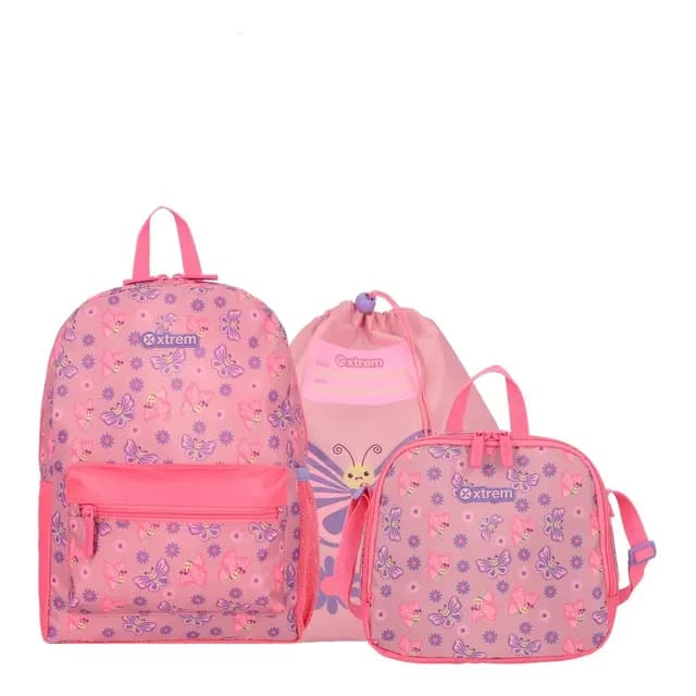 Minipack 6xt Mochila Nina Xtrem Mariposas Rosado Rosado