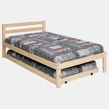 Cama Nido 1 Plaza En Madera Natural Incal
