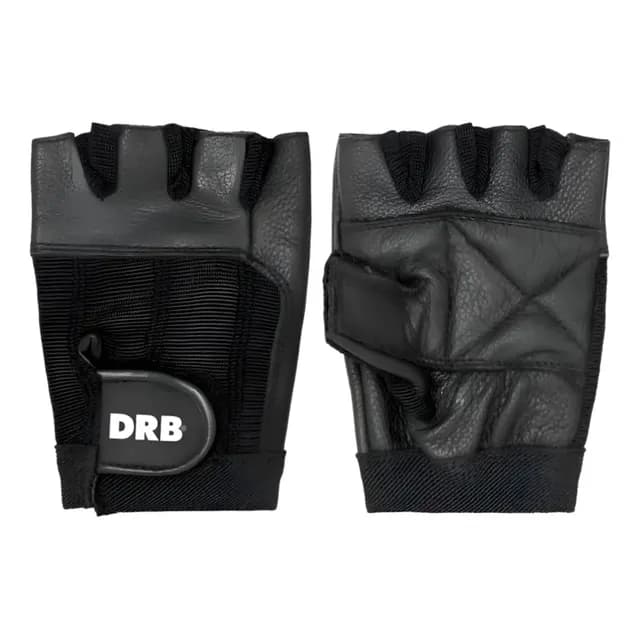Guantes Fitness Cuero Spandex Drb Negro Pesas Y Gimnasio