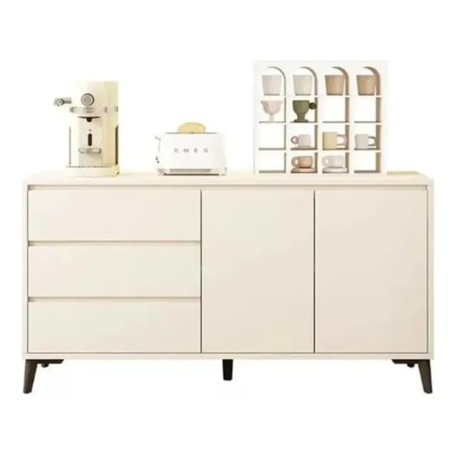 Rack Tv Multifuncional Living Dormitorio 140x40x75 Moderno Blanco