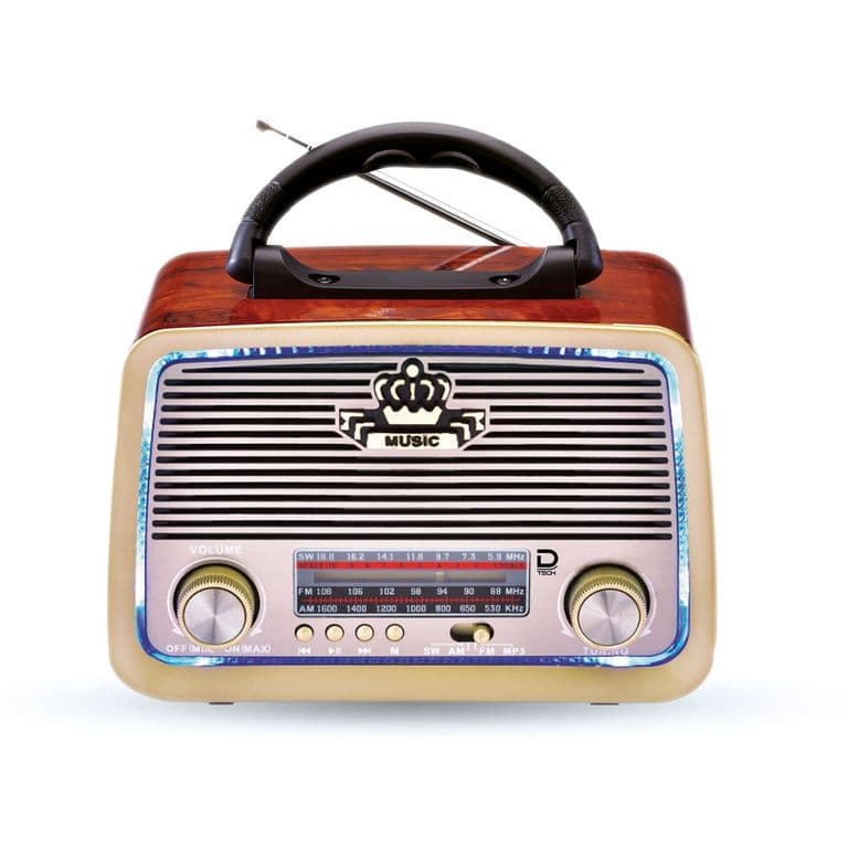 Radio Portatil 5W Fm/Am/Sw 3 Bandas con Bluetooth Negro