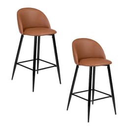 Pack de 2 Sillas de Bar de PU Taburetes Cafe