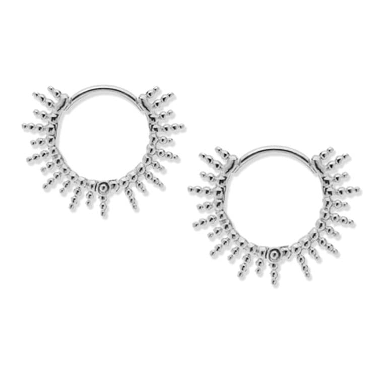 Aros De Plata Sol Plateado Plateado Mate TALLA UNICA