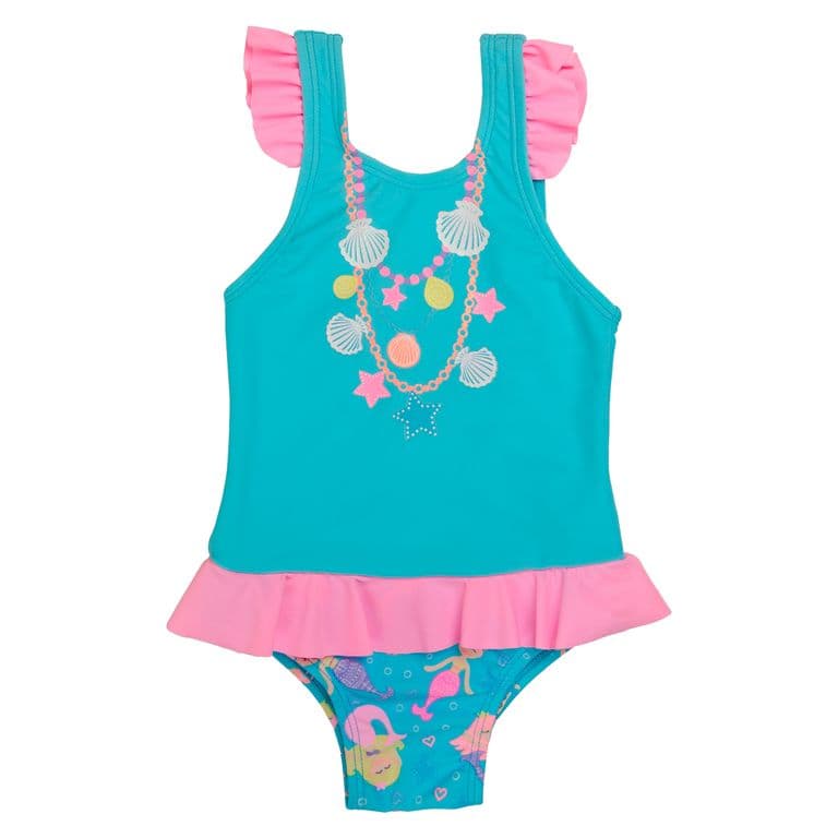 Traje de Bano Bebe Nina UV 30 Turquesa - Verde Verde 9-12 MESES