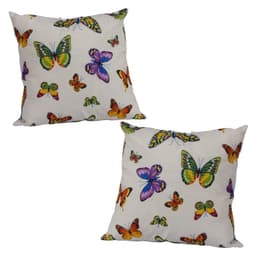 Set 2 Cojines Loneta Espanol Farfall Morado 50X50