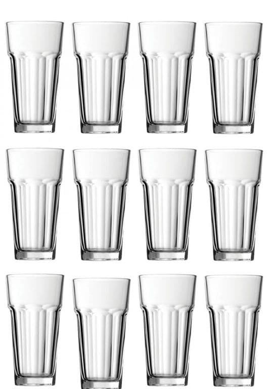 Pack 12 Vasos Vidrio Templado Casablanca 365cc
