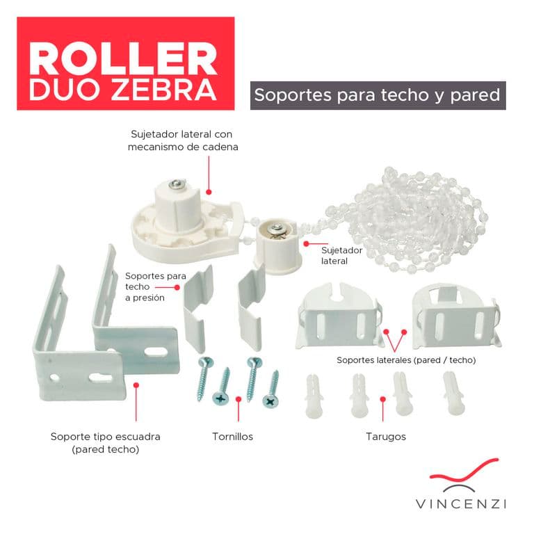 Kit Instalacion Cortina Roller Duo