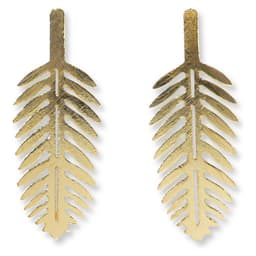 Aros Hoja Palma Enchapado Oro 18K Dorado TALLA UNICA