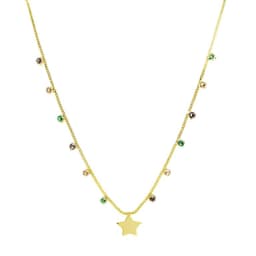 Collar Circones Colores Estrella Enchapado Oro 18K Dorado TALLA UNICA
