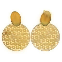 Aros Flor de la Vida Mandala Enchapado Oro 18K Dorado TALLA UNICA