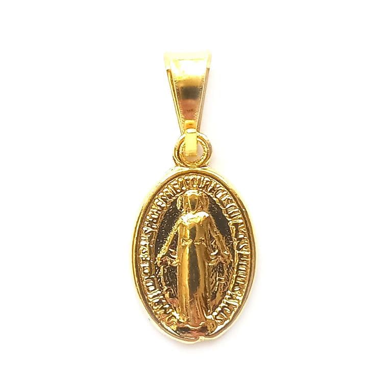 Colgante Medalla Virgen de los Rayos 9mm Enchapado Oro 18K Dorado TALLA UNICA