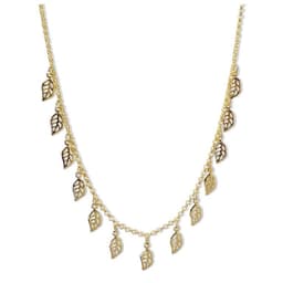 Collar Choker Hojas Caladas 42cm Enchapado Oro 18K Dorado TALLA UNICA