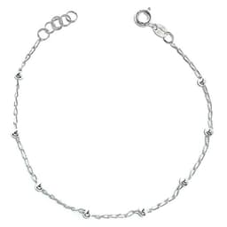 Pulsera Bolas Cadena Eslabon Plata Fina 925 Plateado TALLA UNICA