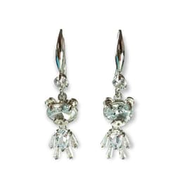 Pendientes aros aretes oso osito luz zirconia Gris TALLA UNICA