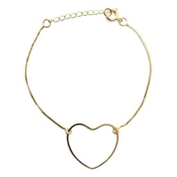 Pulsera Corazon Grande Enchapada Oro 18K Dorado TALLA UNICA