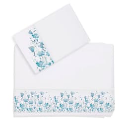 Juego de Sabanas Florcitas Turquesa 1 Plaza