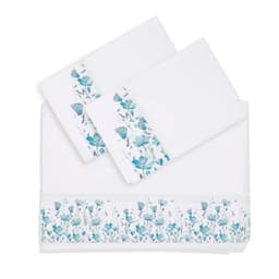 Juego de Sabanas Florcitas Turquesa Super King