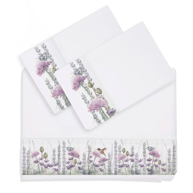 Juego de Sabanas Jardin Silvestre Lila Super King