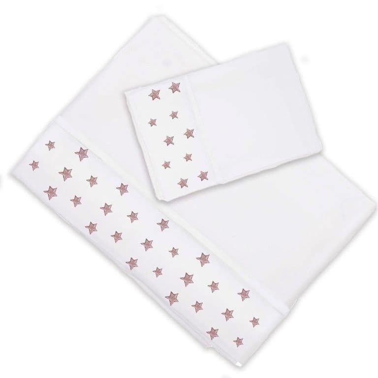 Juego de Sabanas Estrellas Rosa 1 Plaza