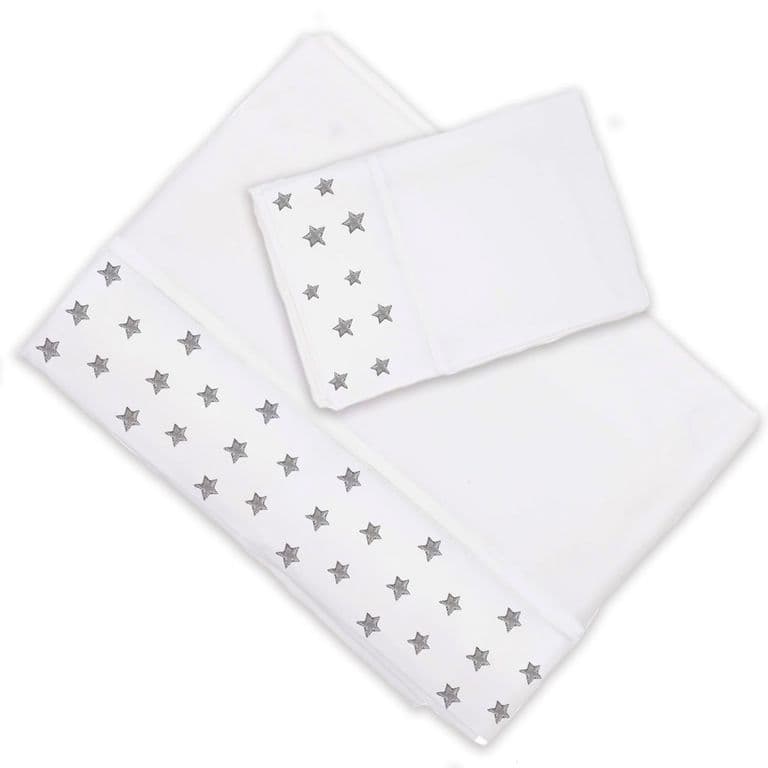 Juego de Sabanas Estrellas Gris 1 Plaza