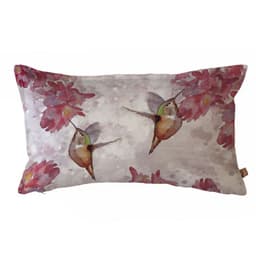FUNDA COJIN ALGODON PICAFLORES FLOR FUCSIA 50X30