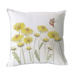 FUNDA COJIN ALGODON JARDIN PRIMAVERAL AMARILLO 45X45