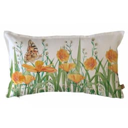 FUNDA COJIN ALGODON JARDIN DE FLORES AMAPOLA 50X30