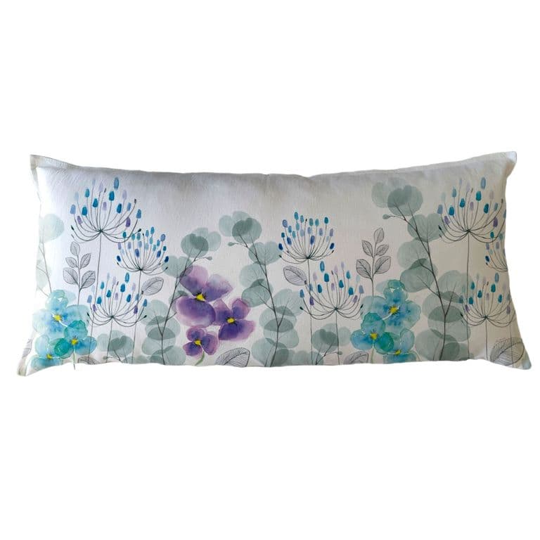 FUNDA COJIN ALGODON JARDIN DE PENSAMIENTOS XL