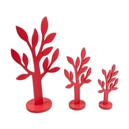 Set de figuras decorativa arboles de madera rojo