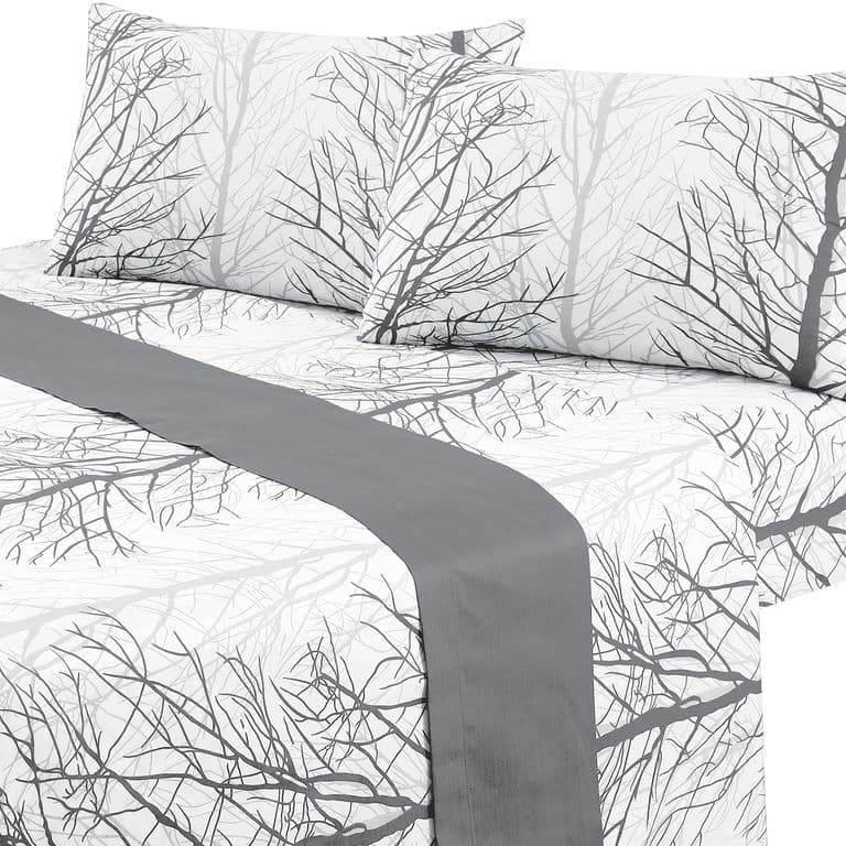 Juego de Sabanas 144 Hilos 2 Plazas Forest Grey