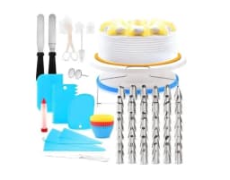 Kit Decoracion Para Reposteria Con Soporte Giratorio 106 Pcs