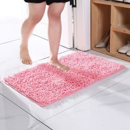Alfombra Bano Microfibra 50 X 80 Cm Bajada Ducha Rosa