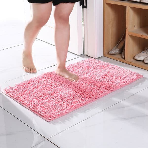 Alfombra Bano Microfibra 50 X 80 Cm Bajada Ducha Rosa
