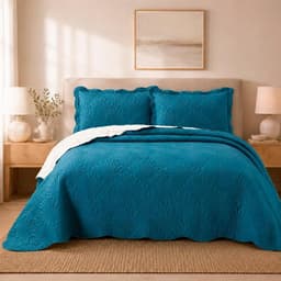 Quilt Sherpa Paris Liso Petroleo Superking