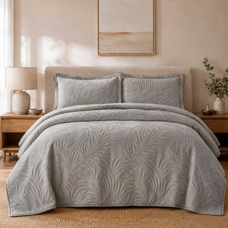 Quilt Liso Velvet Ibiza Gris Acero 1,5 Pzas