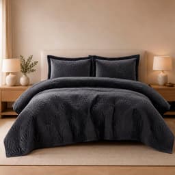 Quilt Liso Velvet Paris Grafito 2 Pzas