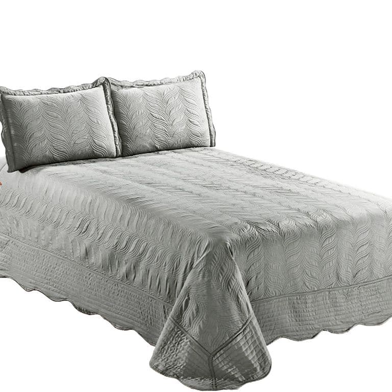 Quilt Bordado King Versailles Gris