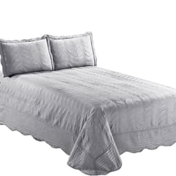 Quilt Bordado 2 Plazas Versailles Gris