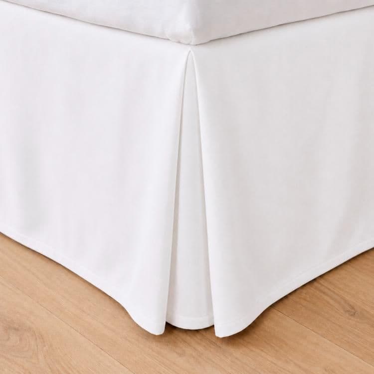 Faldon 144 hilos Clasico Liso 2 Plazas Blanco