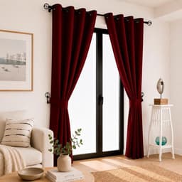 Set Cortina Blackout 6 Piezas Con Argollas Terracota