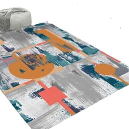 Alfombra Diseno Modernos Figuras Geometricas Multicolor 230cm x 180cm