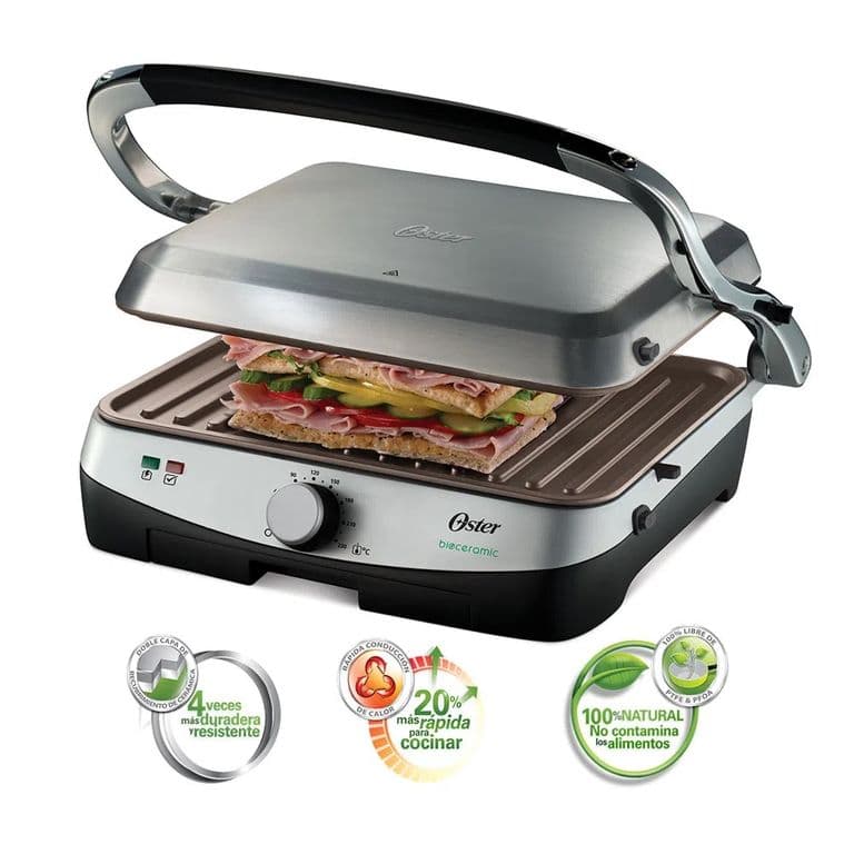 Parrilla y panini electrica Oster Bioceramic CKSTPA4881