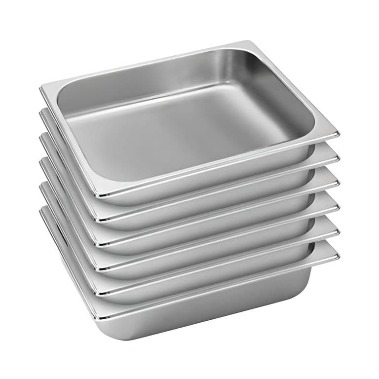 Deposito Gastronomico GN 1/2 x 65 mm Acero Inox. Pack 6 Un.