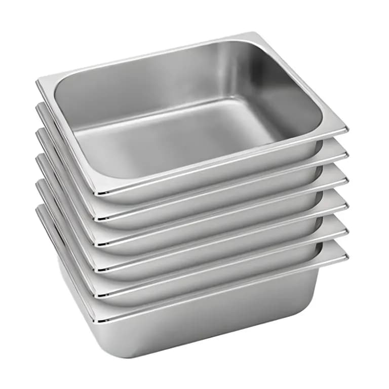 Deposito Gastronomico GN 1/2 x 100 mm Acero Inox. Pack 6 Un.