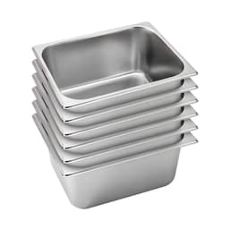 Deposito Gastronomico GN 1/2 x 150 mm Acero Inox. Pack 6 Un.