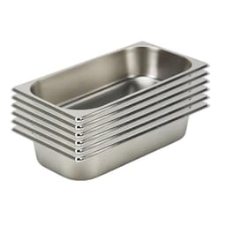 Deposito Gastronomico GN 1/3 x 65 mm Acero Inox. Pack 6 Un.