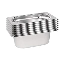 Deposito Gastronomico GN 1/9 x 65 mm Acero Inox. Pack 6 Un.