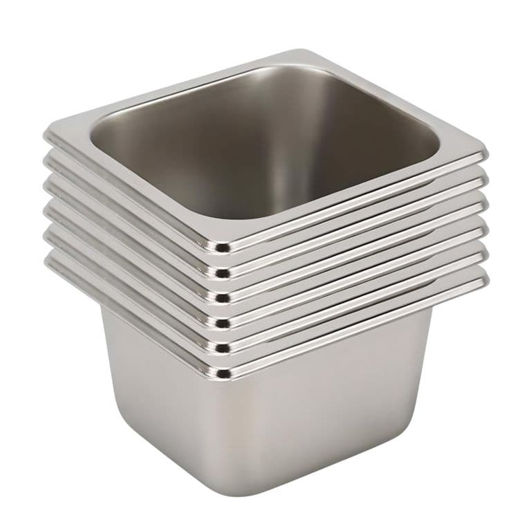 Deposito Gastronomico GN 1/6 x 100 mm Acero Inox. Pack 6 Un.