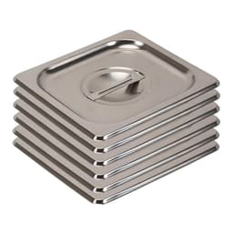 Tapa Gastronomica GN 1/6 Acero Inox. Pack 6 Unidades