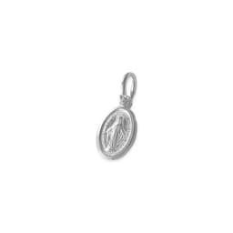 Colgante Medalla Virgen de los Rayos Mini Plata Fina 925 Plateado TALLA UNICA